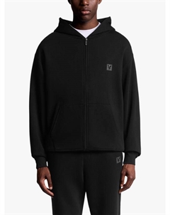 Хлопковый худи с молнией для отдыха, Jet Black Lyle & scott