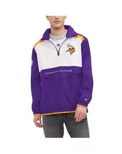 Мужская фиолетово-белая худи с капюшоном и полумолнией Minnesota Vikings Carter Tommy hilfiger