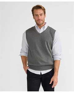 Большой и высокий жилет из тонкой хлопковой ткани, черный Lands' end