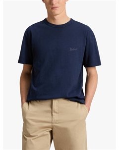 Хлопковая майка Slub Regular Fit с коротким рукавом и логотипом, Dream Blue Woolrich