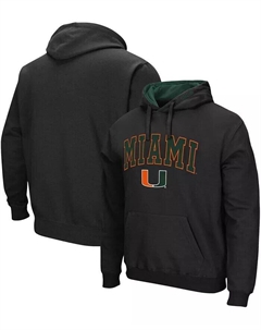 Мужской пуловер с капюшоном Miami Hurricanes Arch Logo 3.0, серый Colosseum