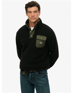 Флисовая кофта Fuji с застежкой до половины, Black Superdry