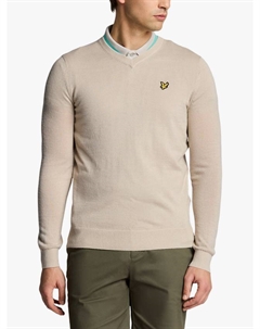 Вязаный свитер с v-образным вырезом из шерстяной смеси для гольфа, Sesame Lyle & scott