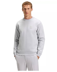 Мужской свитшот Regular-Fit с вытянутой иглой, серый Hugo boss