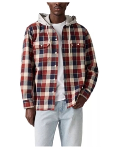 Мужская свободная рубашка с капюшоном и длинными рукавами, застегивающаяся на пуговицы спереди, мультиколор Levi's®
