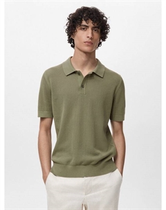 Хлопковая поло с коротким рукавом Regular Fit из пике, Green Mango