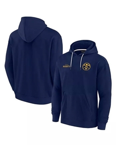 Мужская и женская толстовка с капюшоном Denver Nuggets Elements из супермягкого флиса в темно-синем цвете Fanatics