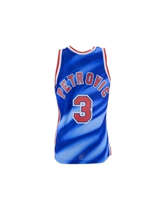 Мужская баскетбольная майка Hardwood Classic Swingman команды New Jersey Nets — Drazen Petrovic Mitchell and ness