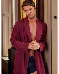 Халат из хлопка саржевого переплетения с эффектом браширования, Cahors Damson British boxers