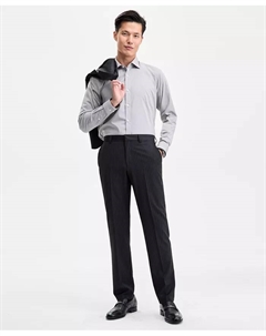 Мужские классические брюки в полоску Modern-Fit, серый Hugo boss