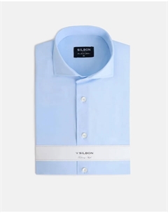 Мужская однотонная синяя рубашка, небесно-голубой Silbon