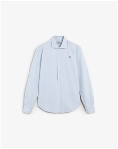 Мужская хлопковая рубашка с закругленным низом, синий/белый Scalpers