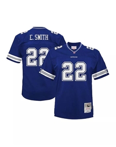 Мужская футболка Emmitt Smith в синем цвете Dallas Cowboys Big and Tall 1996 Legacy для игроков на пенсии Mitchell and ness