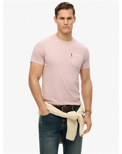 Классическая хлопковая футболка с карманом, Washed Dusky Pink Superdry