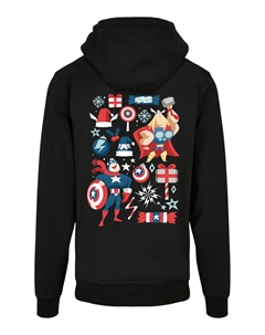 Пуловер Hoodie Marvel Thor und Captain America Lebkuchen christmas weihnachten, черный F4nt4stic