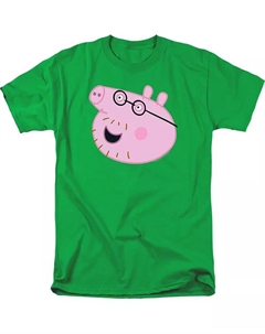Мужская футболка с лицом Папы Свина из Свинки Пеппы, зеленый Hasbro