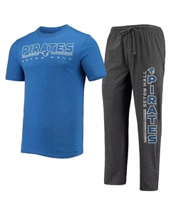 Мужской комплект для сна Seton Hall Pirates Meter: футболка и брюки в сером меланже с синим Concepts sport