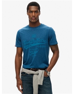 Футболка с логотипом Tokyo из органического хлопка, Rodeo Blue Marl Superdry