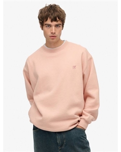 Свободный оверсайз свитшот из хлопка с круглым вырезом, Ashy Pink Superdry