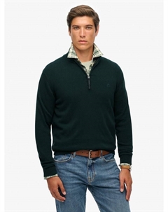 Эссеншиалс хлопковый полузип худи, Enamel Green Marl Superdry