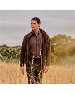 Мужская рубашка с карманом, фланель, на пуговицах, коричневый Verhunt