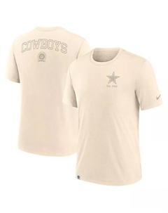 Мужская футболка Glory Tri-Blend цвета кремового оттенка Dallas Cowboys Nike