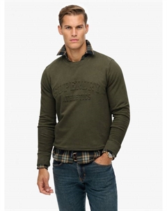 Атлетический тисненый хлопковый свитшот, Olive Green Superdry