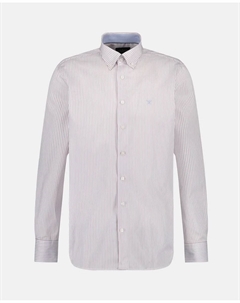 Мужская рубашка классического кроя в двухцветную полоску Hackett