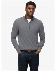 Полу-зип свитер из шерстяной смеси, Blue Grey Marl Superdry