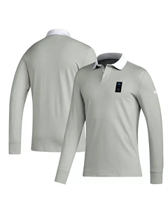 Мужская серая поло с длинным рукавом 2023 Player Charlotte FC Travel Adidas