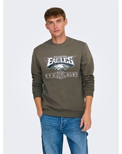 Толстовка Rundhals Sweatshirt Eagles / Raiders NFL Weiches Langarm Pullover, коричневый Only & sons