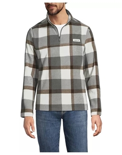 Мужская флисовая толстовка с принтом Anyweather на молнии до середины груди Lands' end