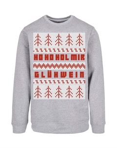 Пуловер Sweatshirt Ho Ho Hol mir Glühwein Weihnachten, пестрый серый F4nt4stic