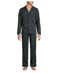 Мужской комплект для сна с длинными рукавами из терморегулирующей ткани, черный Lands' end