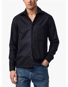 Фредди рубашка из шерстяного твила, Navy Stripe Nn.07