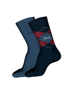 Набор из двух мужских носков черного цвета, универсальный размер Boss