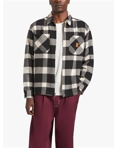 Фланелевая рубашка Union Cotton Blend Regular Fit на молнии, Off White Black Brixton
