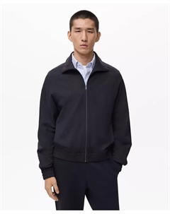 Мужской худи Regular-Fit на молнии, синий Mango