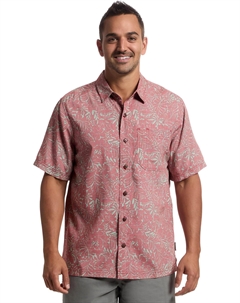 Мужская кофта Camino Pucker с коротким рукавом, Redwood Yarrow Print Royal robbins