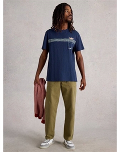 Футболка Abersoch Ocean Cotton с коротким рукавом и круглым вырезом White stuff