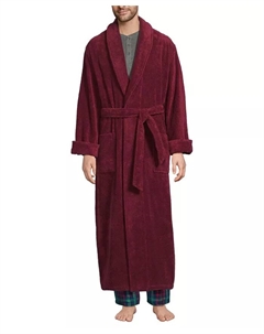 Мужской длинный халат из турецкой махры, красный Lands' end