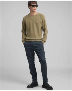 Мужской свитер с длинными рукавами и круглым вырезом, хаки Replay
