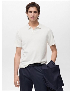 Футболка-поло Taga Regular Fit из хлопковой смеси с короткими рукавами, Natural White Mango