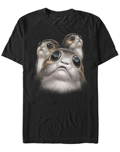 Мужская футболка с короткими рукавами «Звездные войны» Porgs Big Eyes, черный Fifth sun
