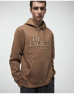 Толстовка с тиснением, коричневый Сфера