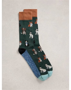 Носки из хлопковой смеси с принтом в виде животных White stuff