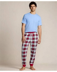 Мужской трикотажный комплект пижамы для сна, белый Lands' end