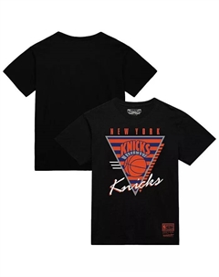 Мужская черная футболка New York Knicks Worldwide Collection с три-логотипом Mitchell and ness