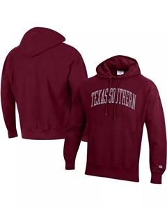 Мужской высокий худи с арочным принтом Texas Southern Tigers цвета марсала Champion