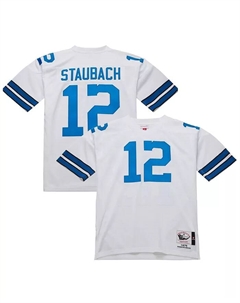 Мужская футболка Roger Staubach белая Dallas Cowboys 1975 Authentic Throwback Retired Player Jersey Mitchell and ness